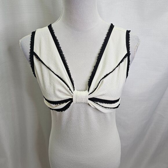 Cider Ivory Maxi Dress with Black Trim Size Medium - Picture 8 of 10